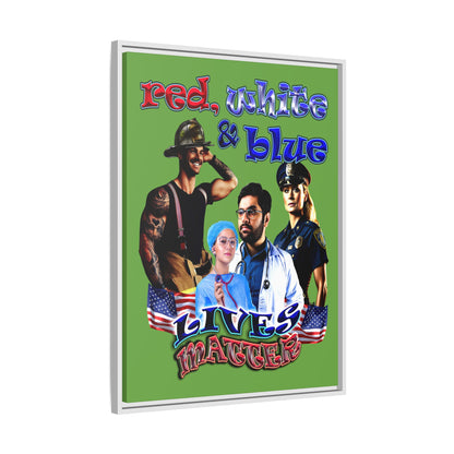 rw&b lives matter - framed canvas art (green)