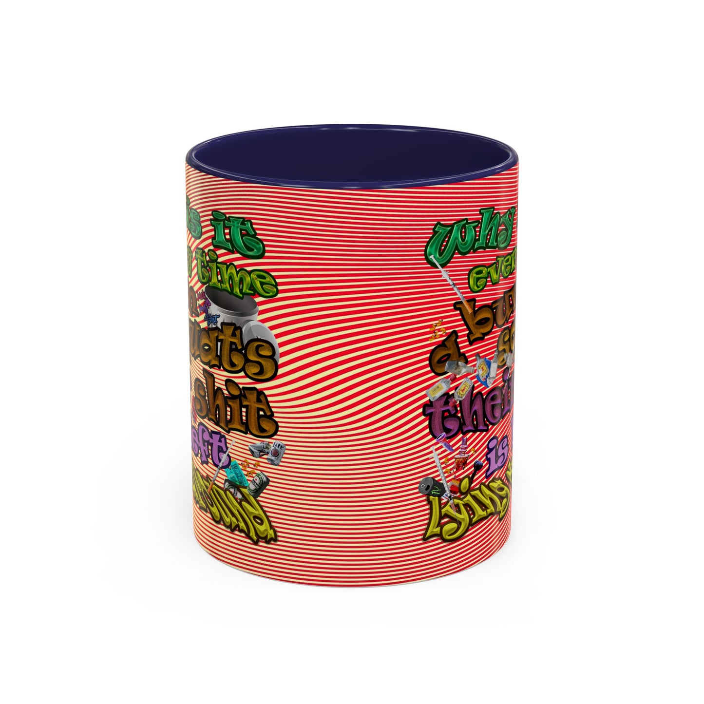 the bum's shit - Accent Mug (yellow-orange wave)