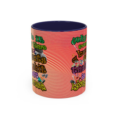the bum's shit - Accent Mug (yellow-orange wave)