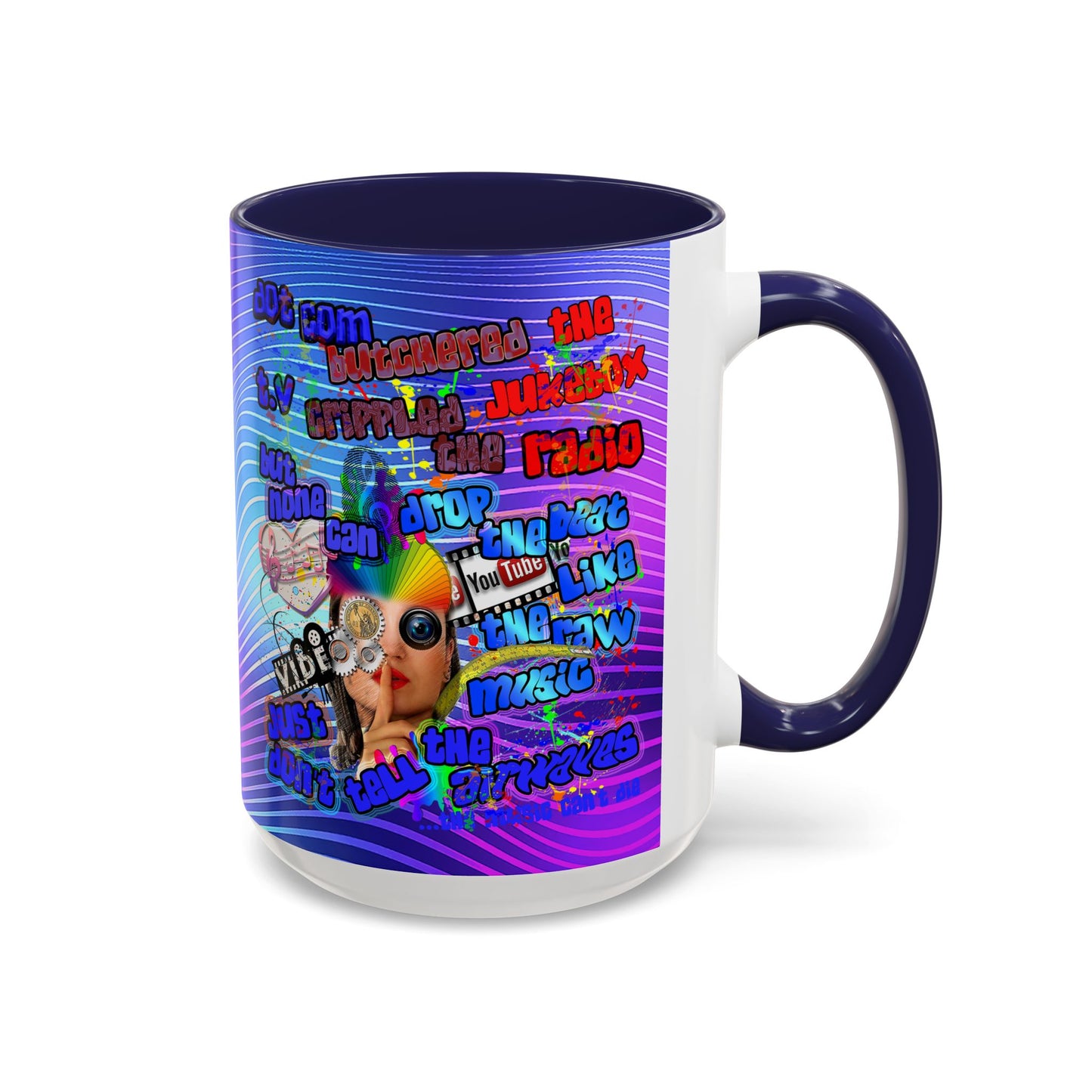 drop the beat - Accent Mug (purple wave)