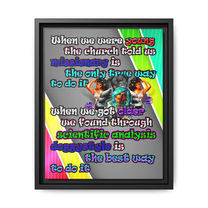 doggystyle - framed canvas art (rainbow split)