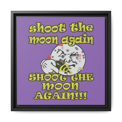 shoot the moon again - framed canvas art (light purple)
