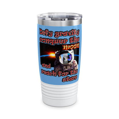 defy conquer reach - Ringneck Tumbler, 20oz (light blue)