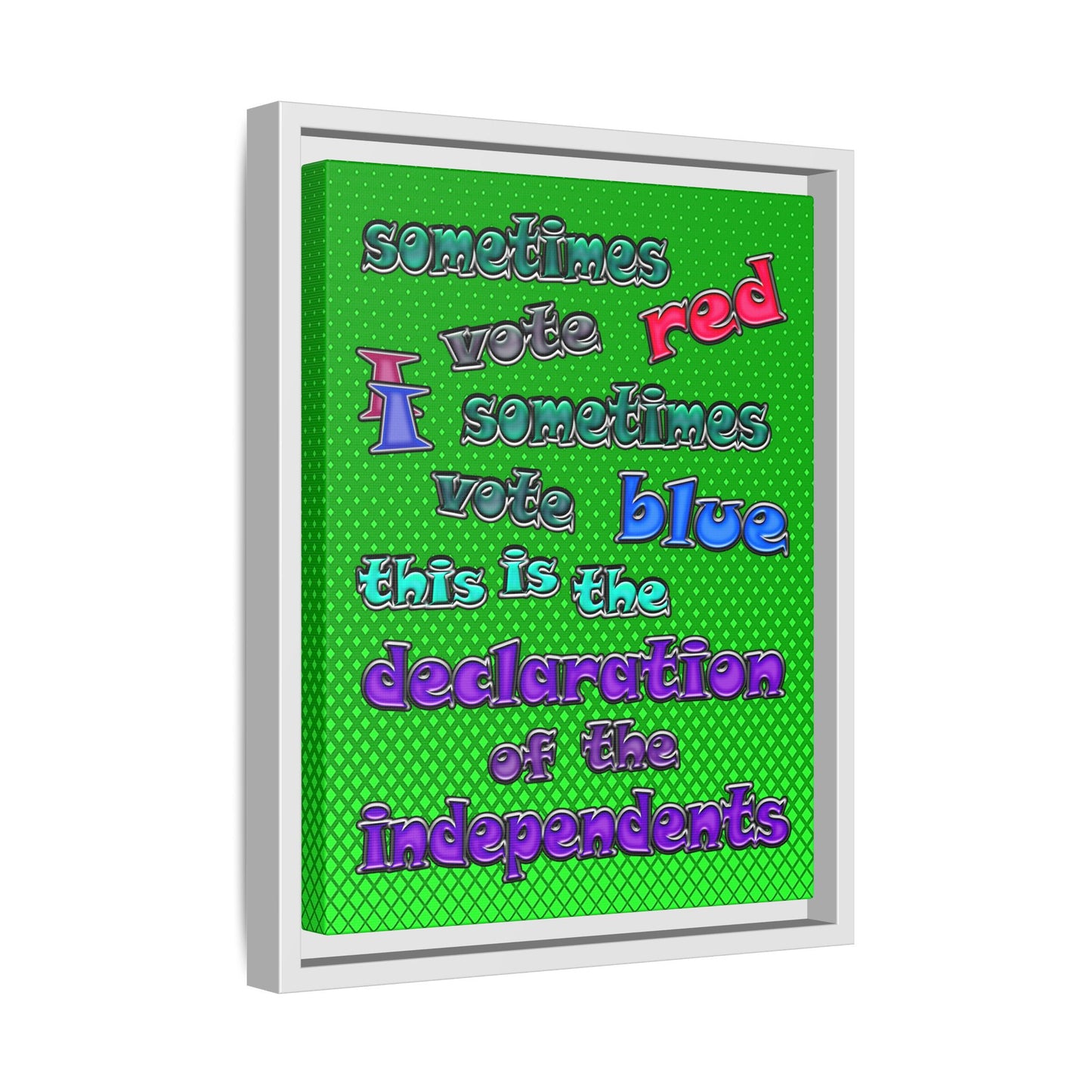 declaration of the independents - framed canvas art (logo green)