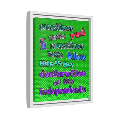 declaration of the independents - framed canvas art (logo green)