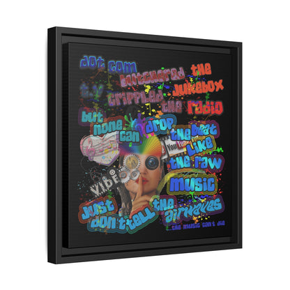 drop the beat - framed canvas art (black)
