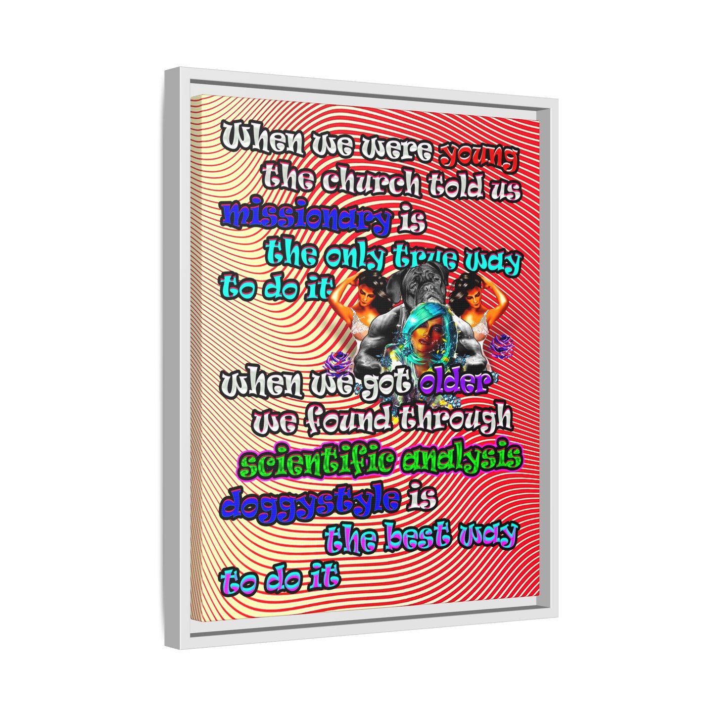 doggystyle - framed canvas art (yellow-orange wave)