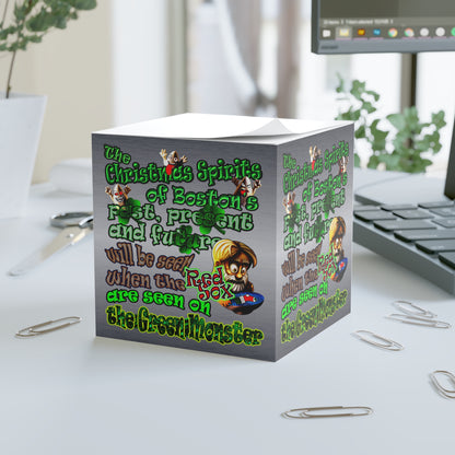 christmas spirits of boston - note cube (brushed nickel)