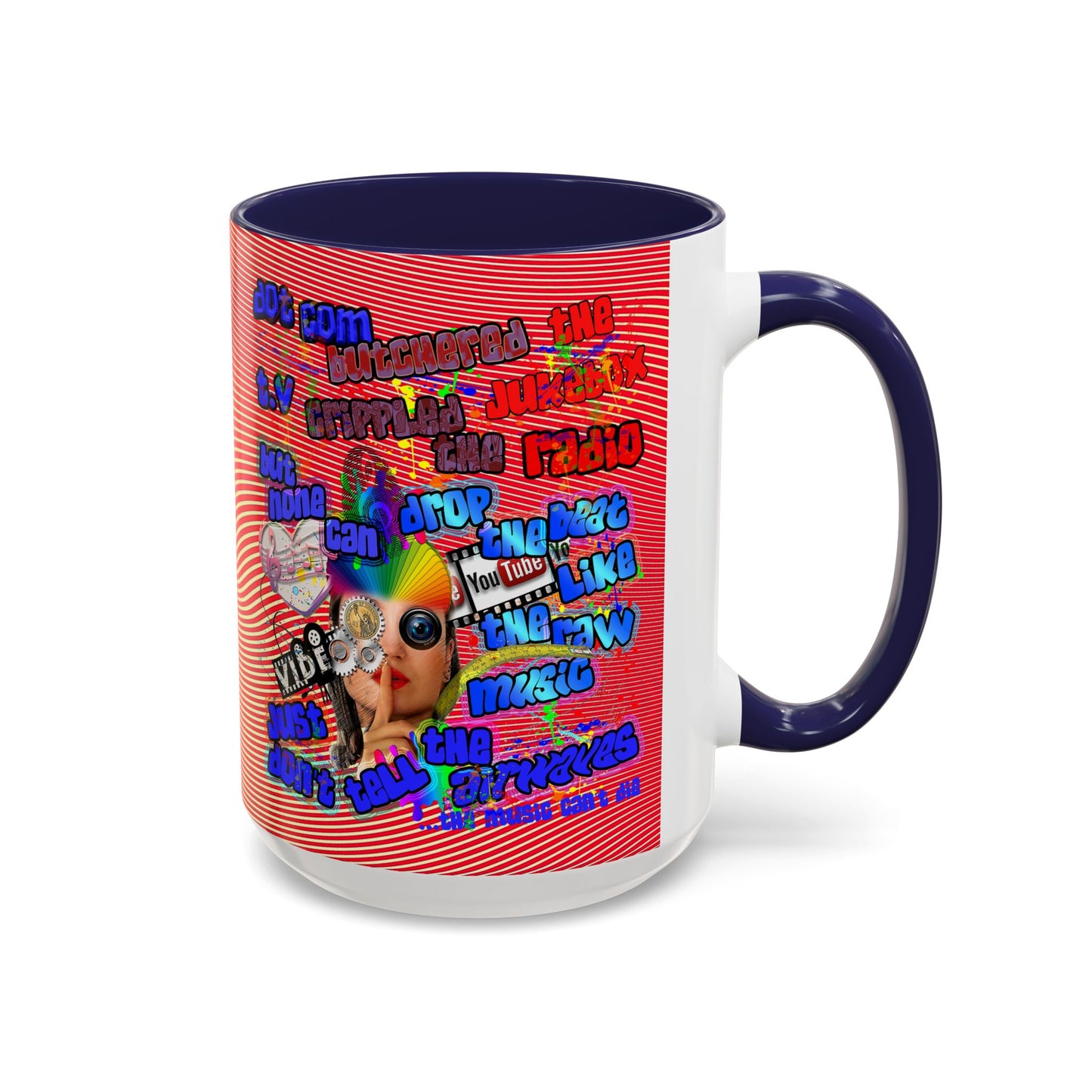 drop the beat - Accent Mug (yellow-orange wave)