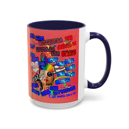 drop the beat - Accent Mug (yellow-orange wave)