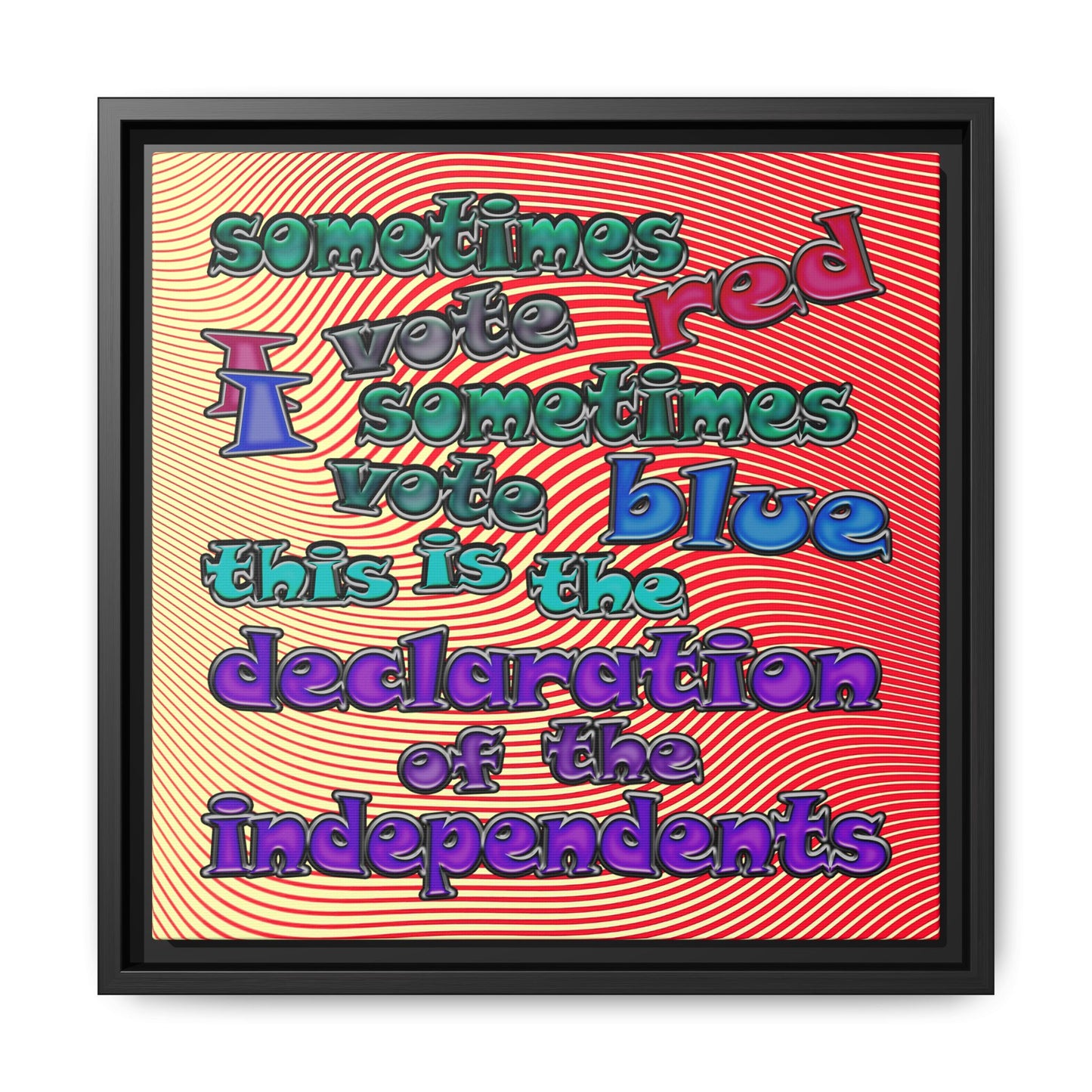 declaration of the independents - framed canvas art (yellow-orange wave)