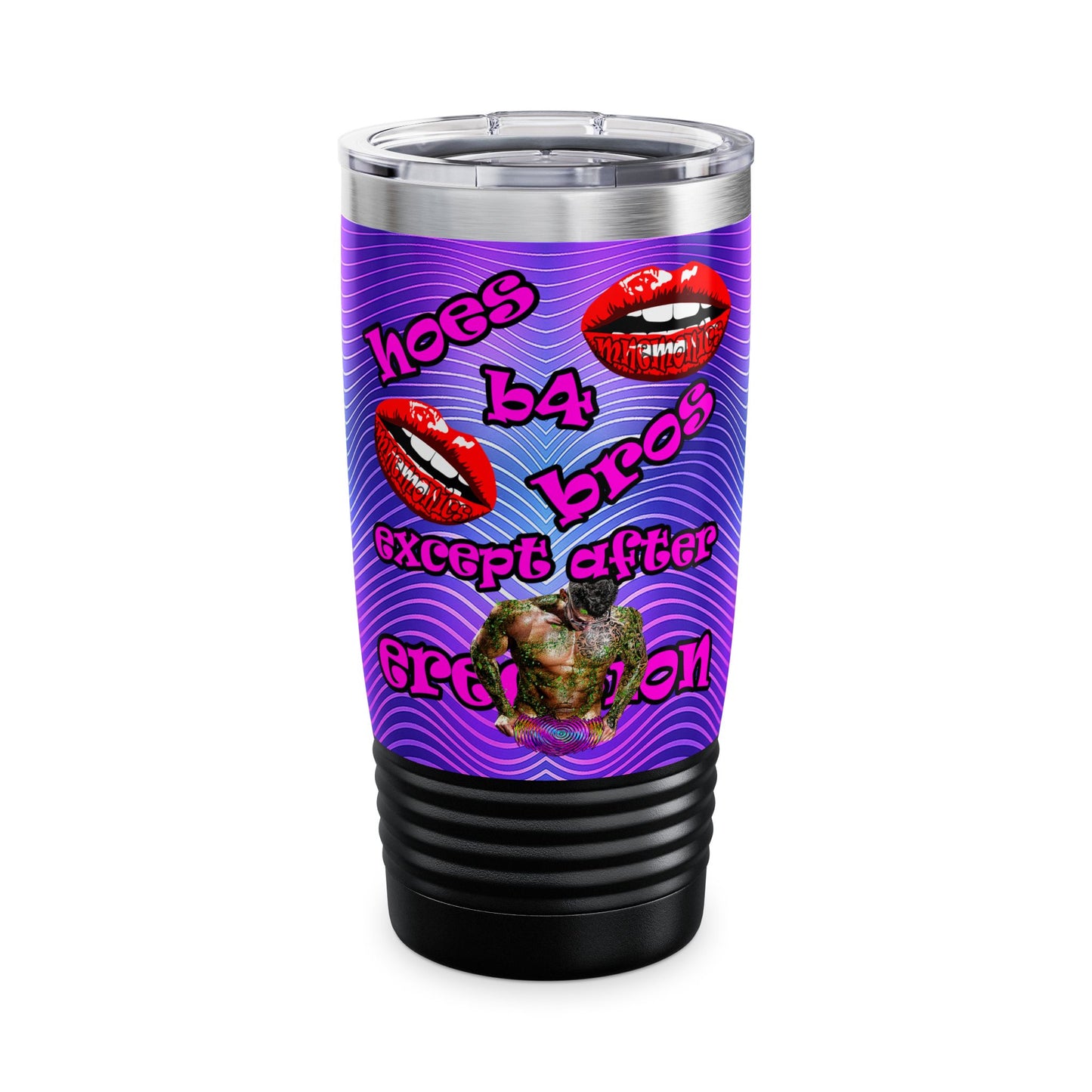 hoes b4 bros - Ringneck Tumbler, 20oz (purple wave)