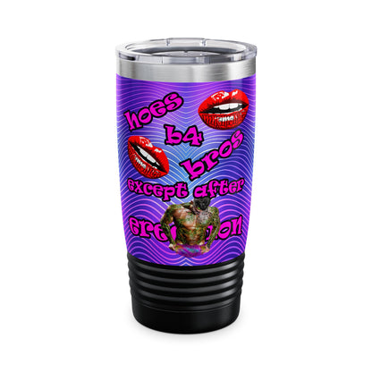 hoes b4 bros - Ringneck Tumbler, 20oz (purple wave)