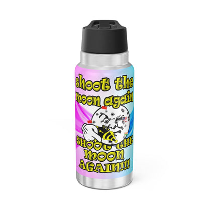 shoot the moon again - Gator Tumbler, 32oz  (light blue-pink wave)