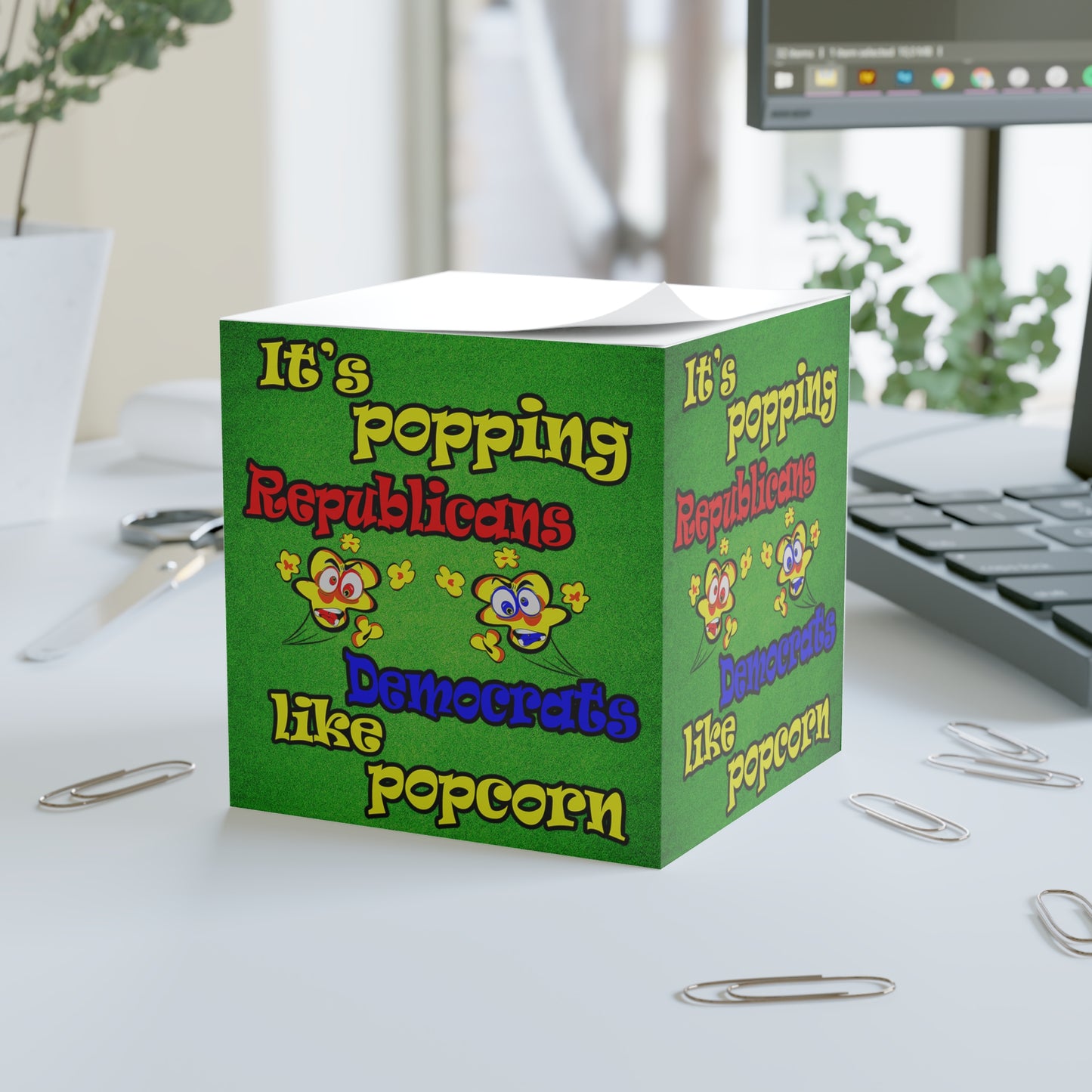 popping like popcorn - note cube (green turf)