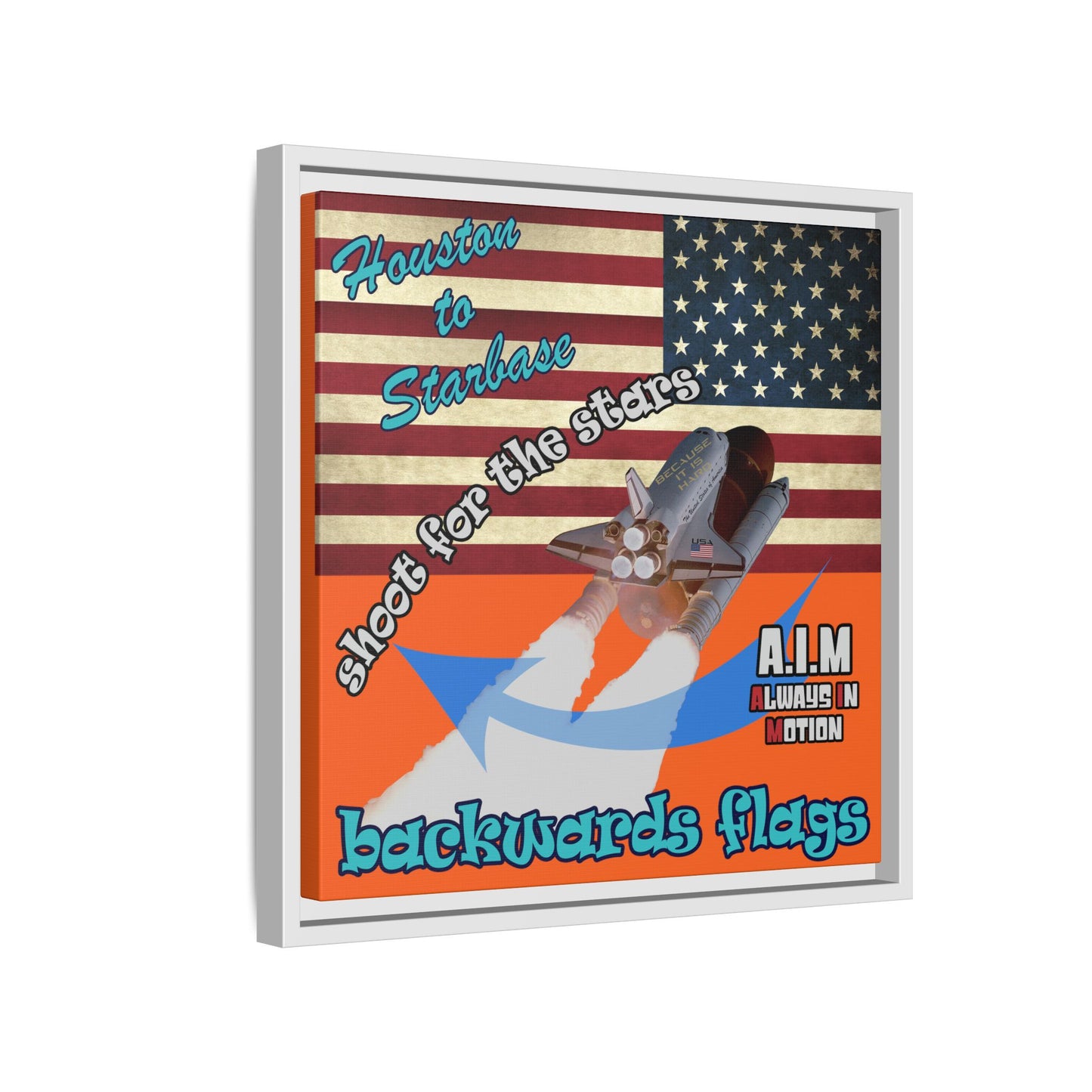 shoot for the stars - framed canvas art (orange)