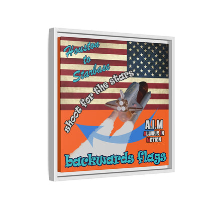 shoot for the stars - framed canvas art (orange)