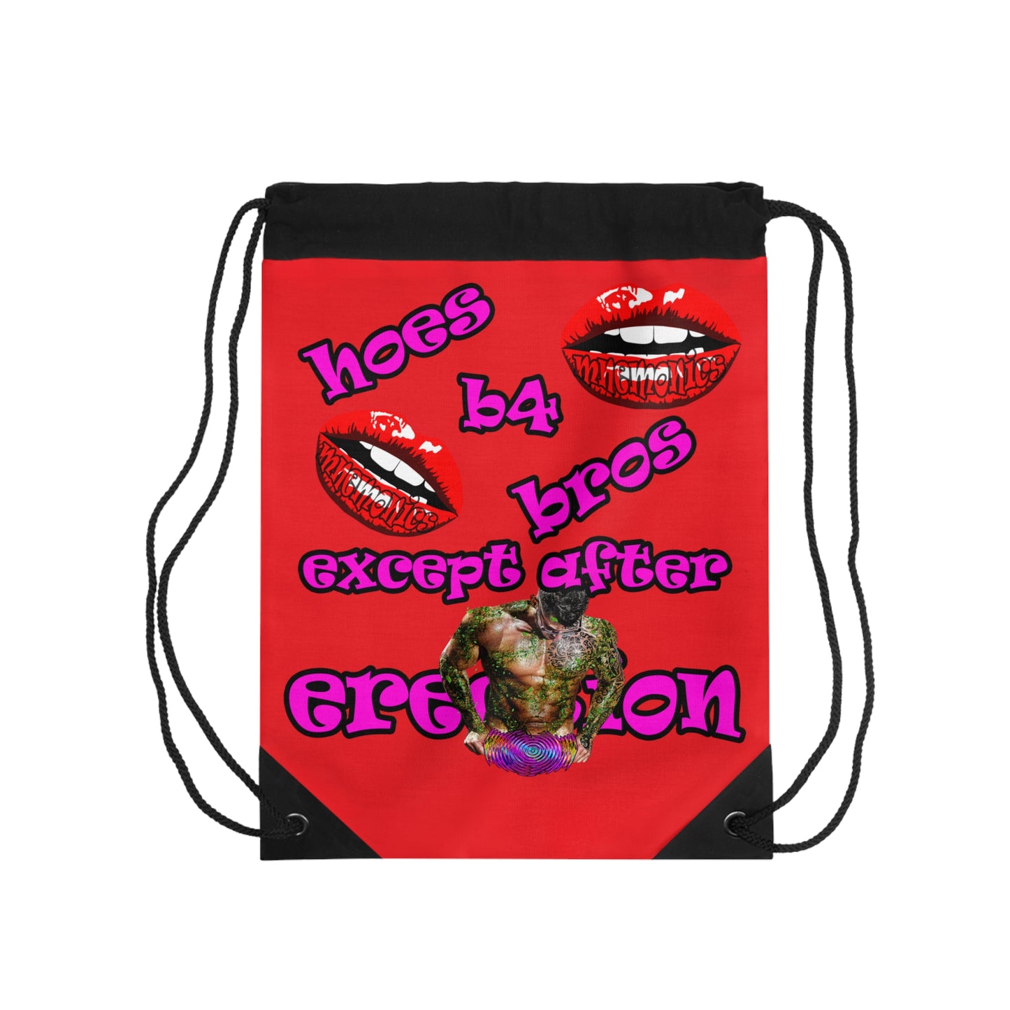 hoes b4 bros - Drawstring Bag (red)
