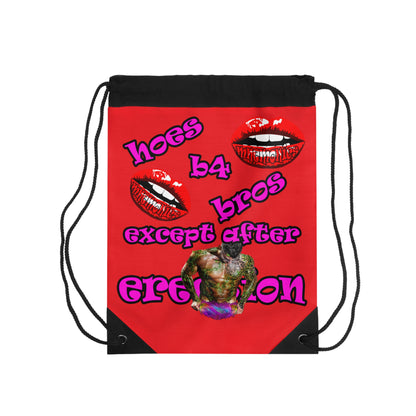 hoes b4 bros - Drawstring Bag (red)