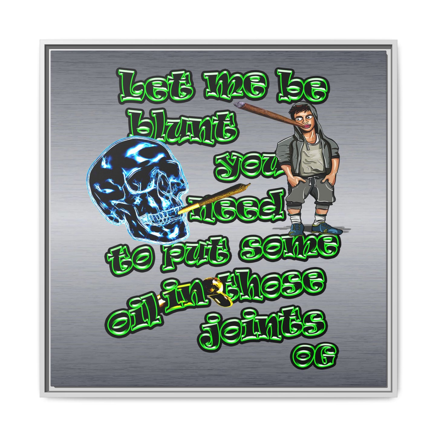 og - framed canvas art (brushed nickel)