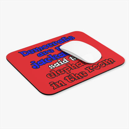 donkeys and elephants - Mouse Pad (Rectangle) (red)