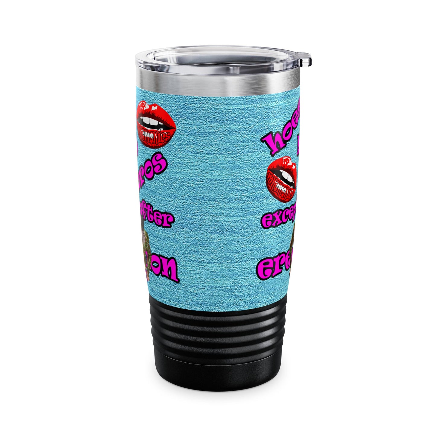 hoes b4 bros - Ringneck Tumbler, 20oz (faded blue)