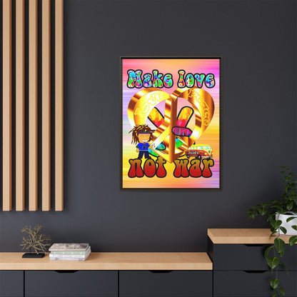 love peace - framed canvas art (color blur)