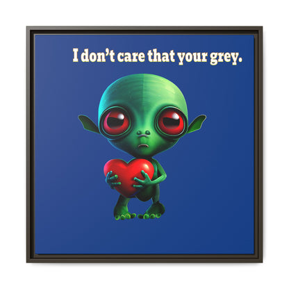 I don't care that your grey - framed canvas art (dark blue)