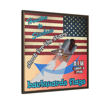 shoot for the stars - framed canvas art (yellow-orange wave)