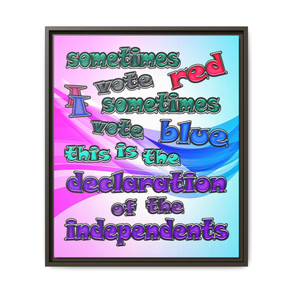 declaration of the independents - framed canvas art (light blue-pink wave)