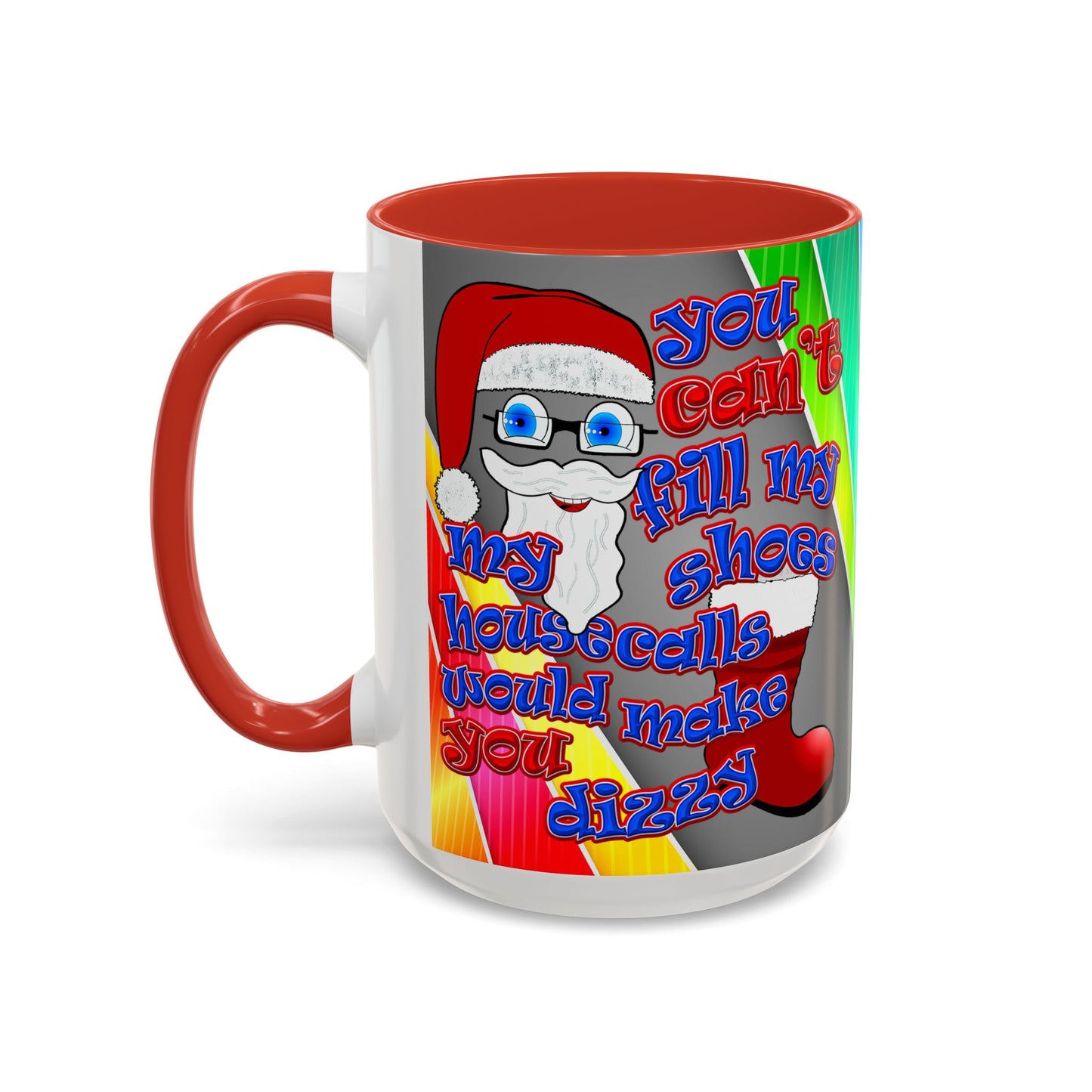 santa's shoes - Accent Mug (rainbow split)