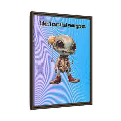 I don't care that your green - framed canvas art (light blue-purple wave)