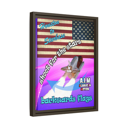 shoot for the stars - framed canvas art (purple-pink wave)