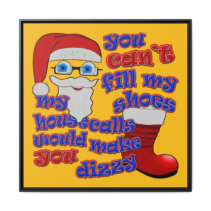 santa's shoes - framed canvas art (yellow)
