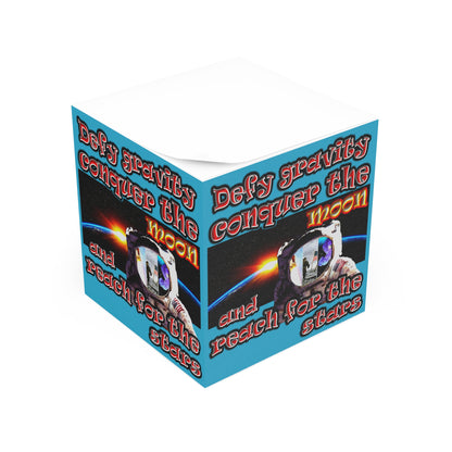 defy conquer reach - note cube (turquoise)