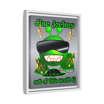 disc jockey - framed canvas art (brushed nickel)