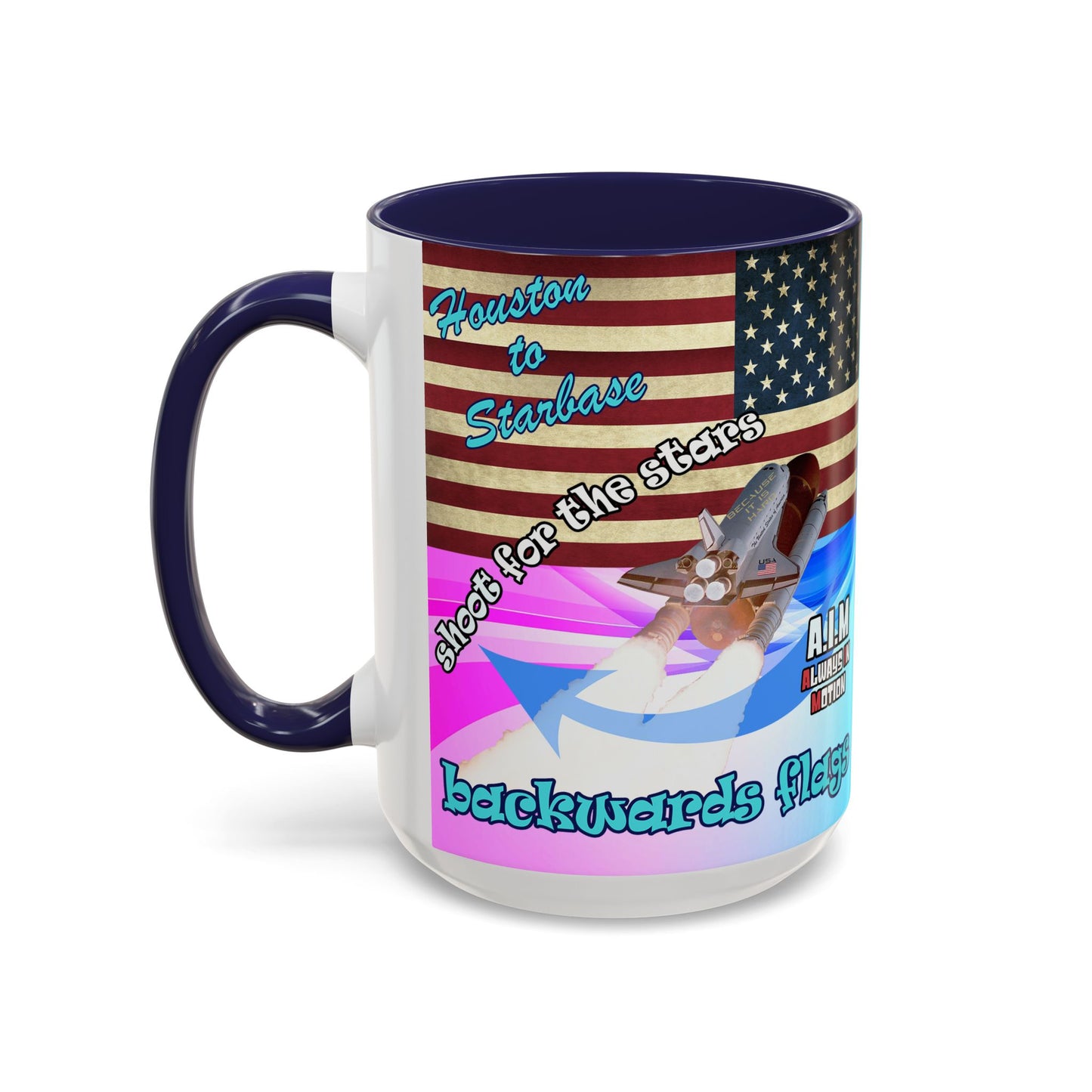 shoot for the stars - Accent Mug (light blue-pink wave)