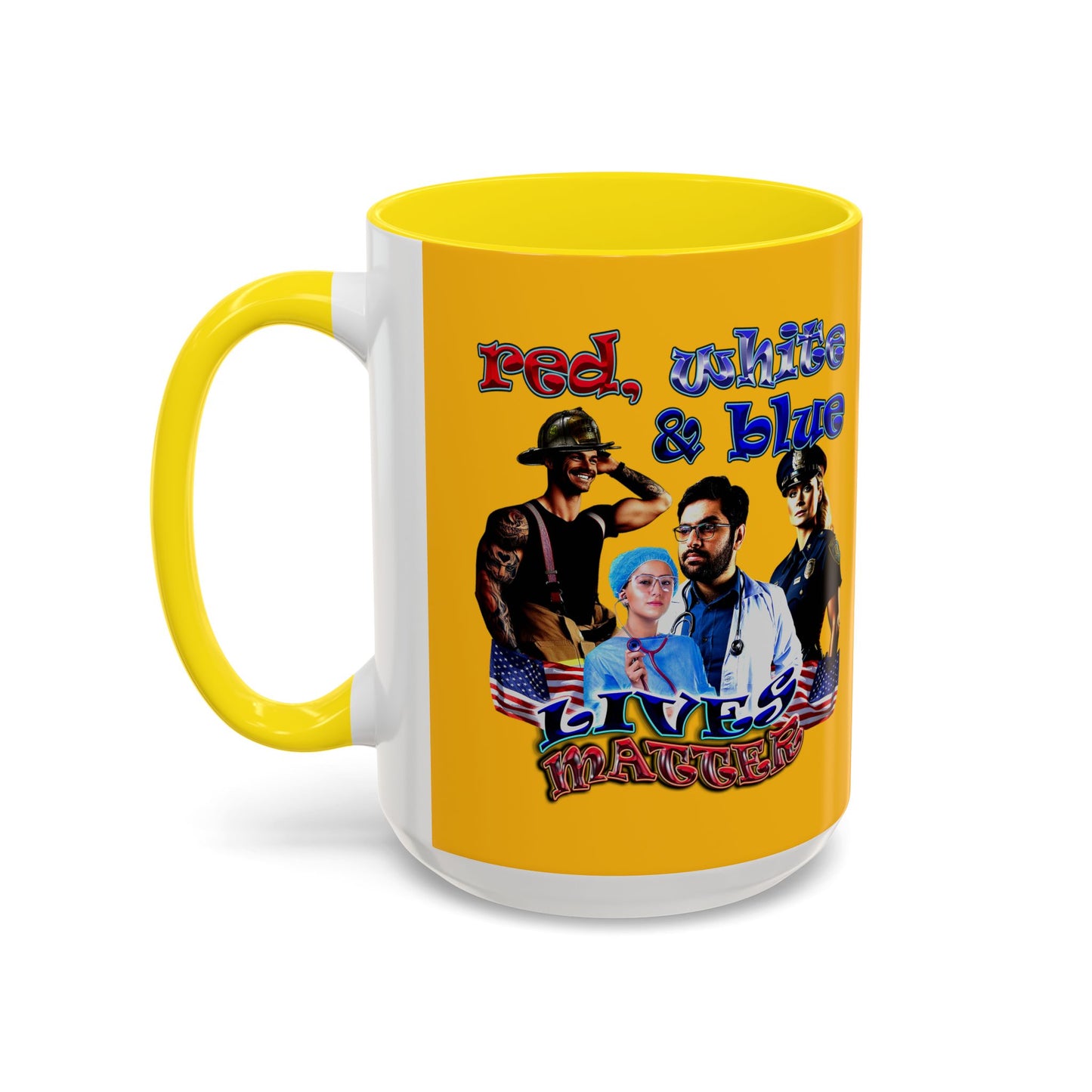 rw&b lives matter - Accent Mug (yellow)