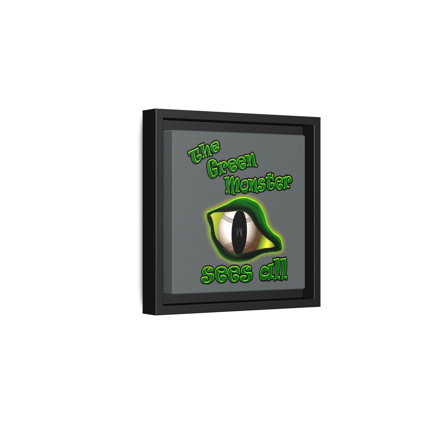 green monster - framed canvas art (dark grey)