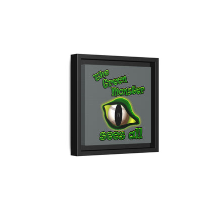 green monster - framed canvas art (dark grey)