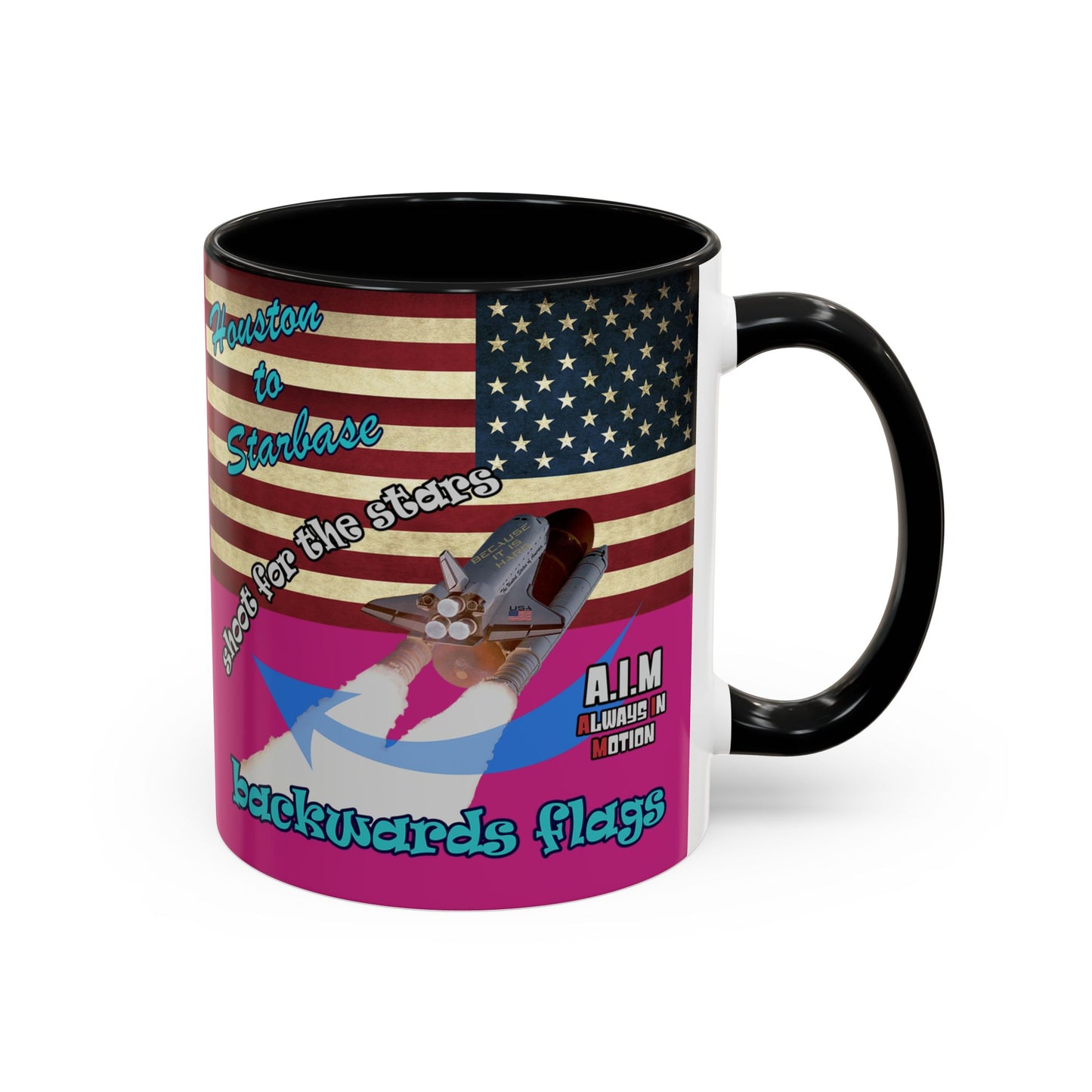 shoot for the stars - Accent Mug (pink)