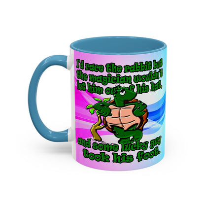turtle race - Accent Mug (light blue-pink wave)