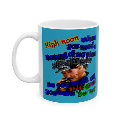high noon - White Mug (turquoise)