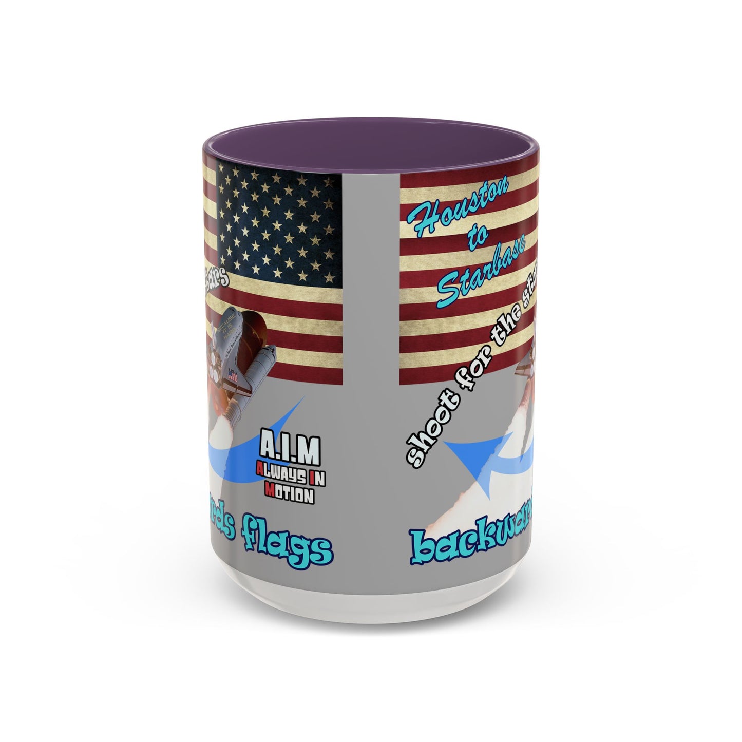 shoot for the stars - Accent Mug (light grey)