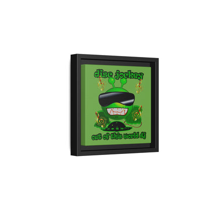 disc jockey - framed canvas art (green)