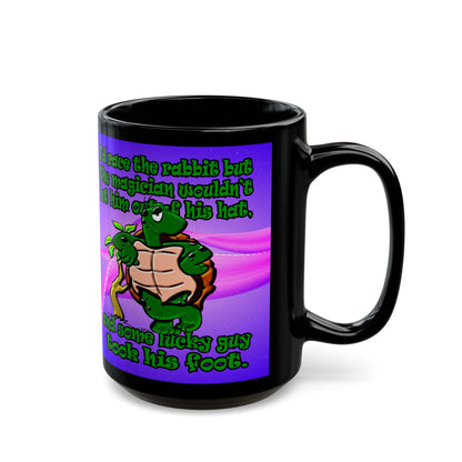 turtle race - Black Mug (purple-pink wave)