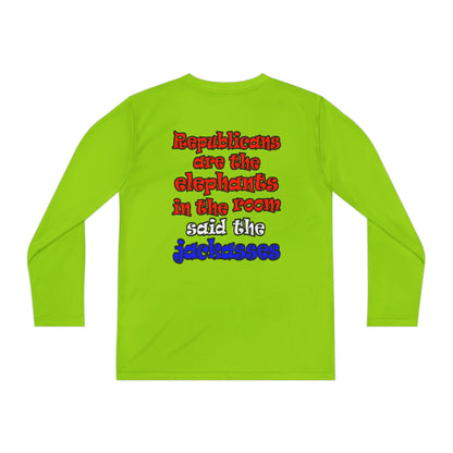 donkeys and elephants - Youth Long Sleeve Competitor Tee