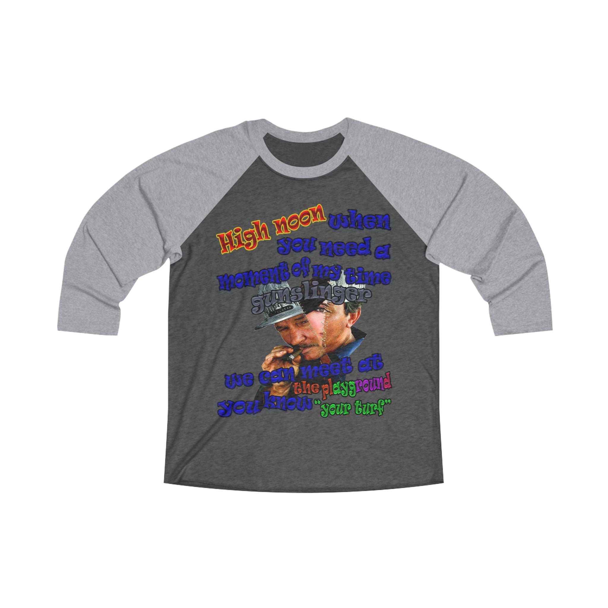 high noon - Unisex Tri-Blend 3\4 Raglan Tee