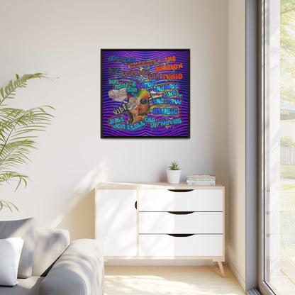 drop the beat - framed canvas art (purple wave)