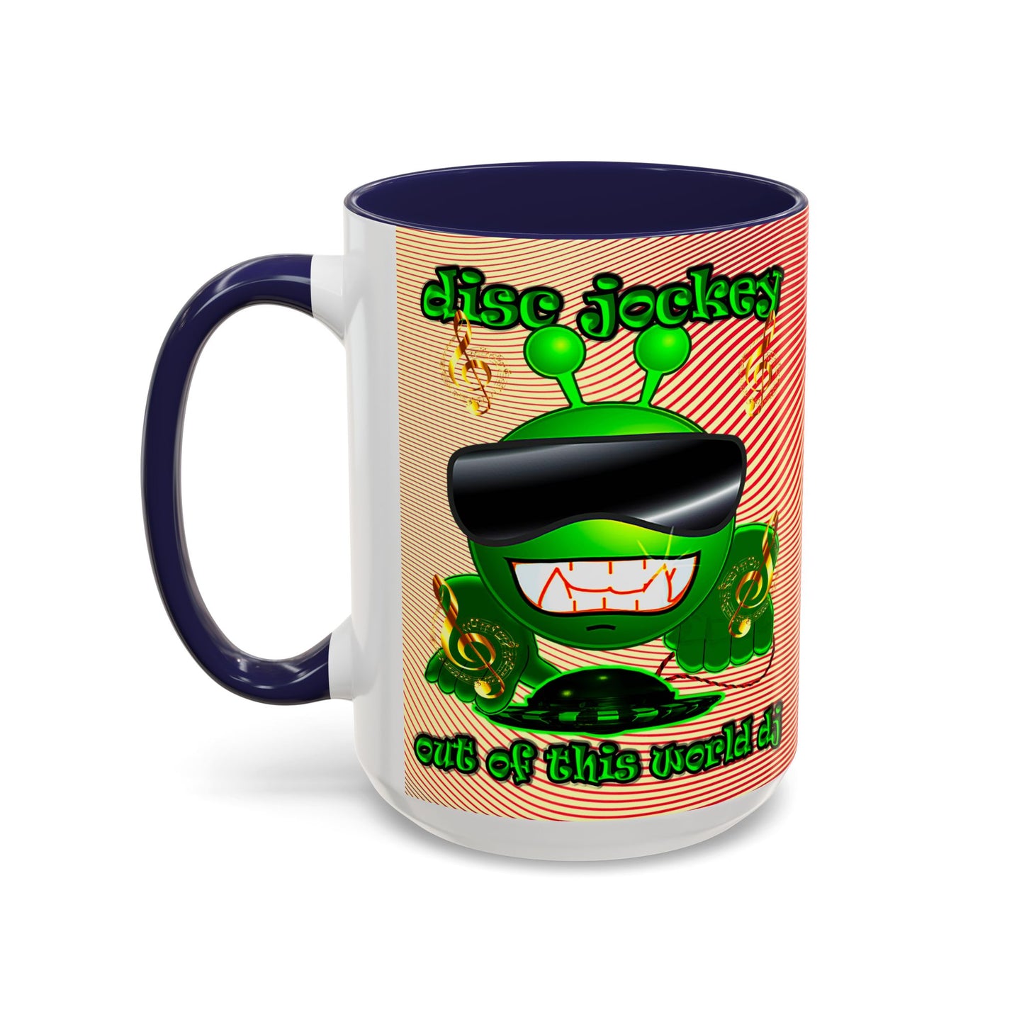 disc jockey - Accent Mug (yellow-orange wave)